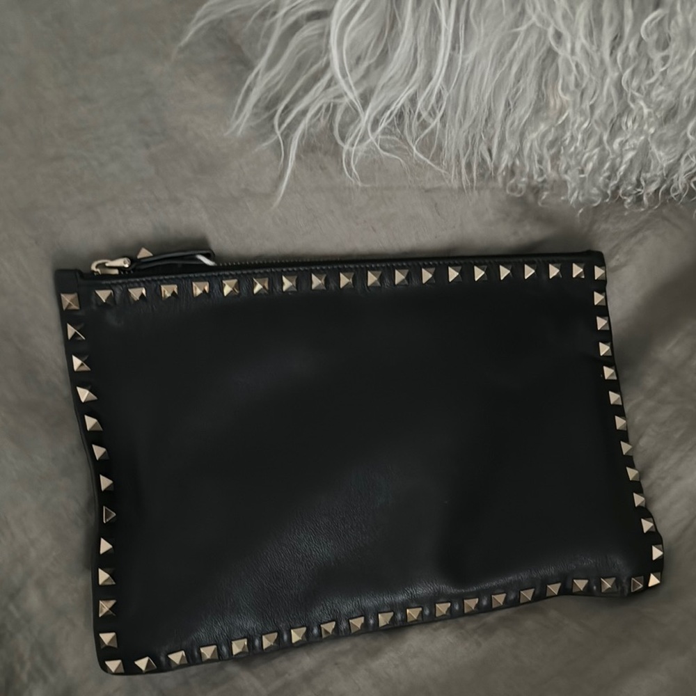 Valentino Black Studded Clutch